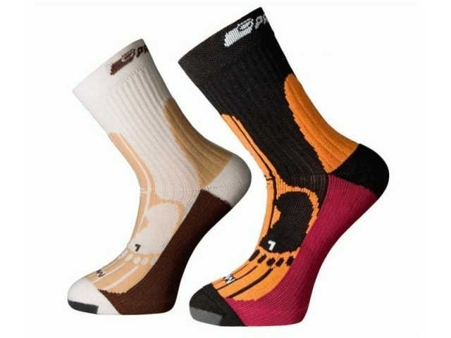 Ponožky Progress MERINO turistické černo/oranžové